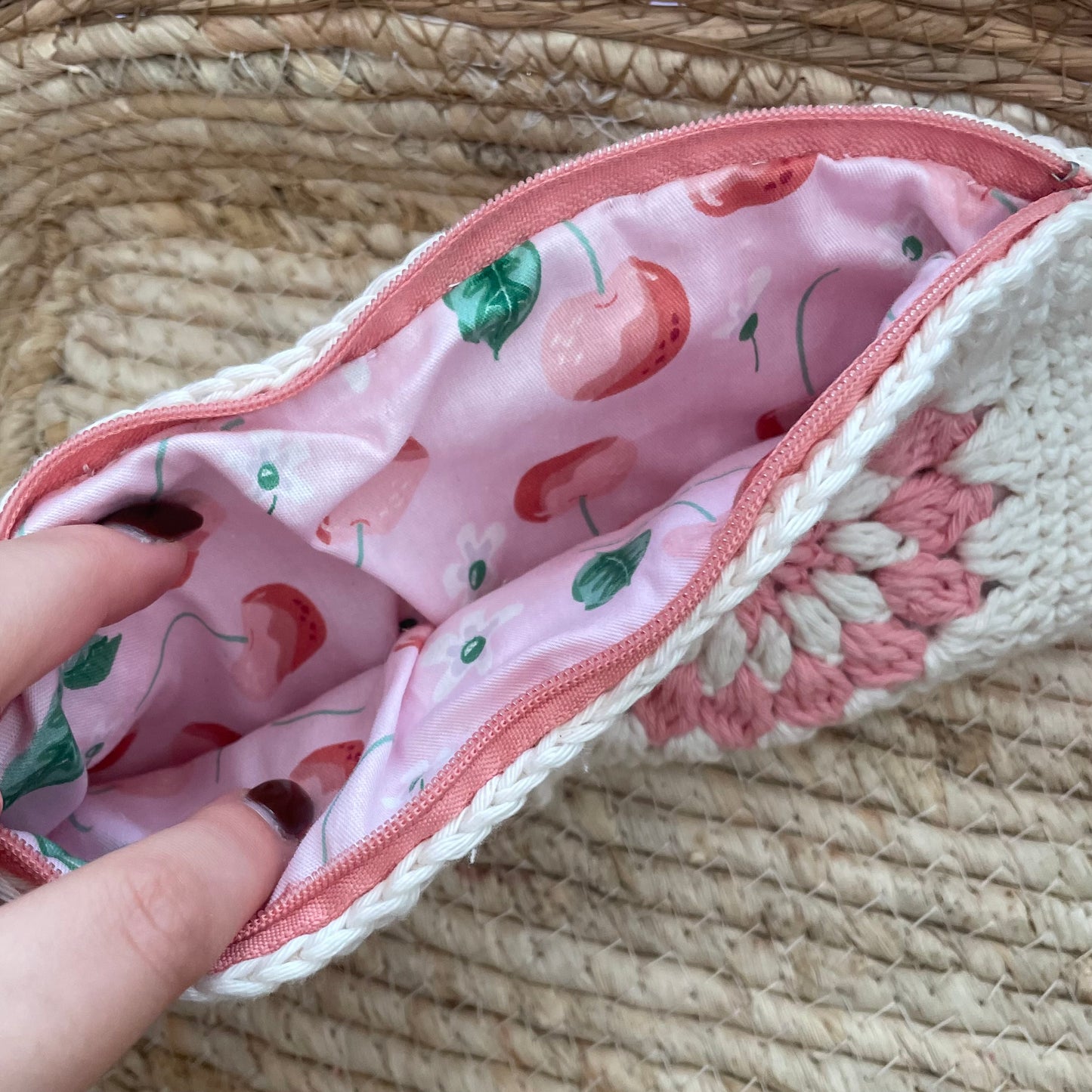 Handmade crochet pencil pouch