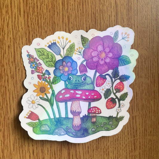 Frogbert vinyl holographic sticker