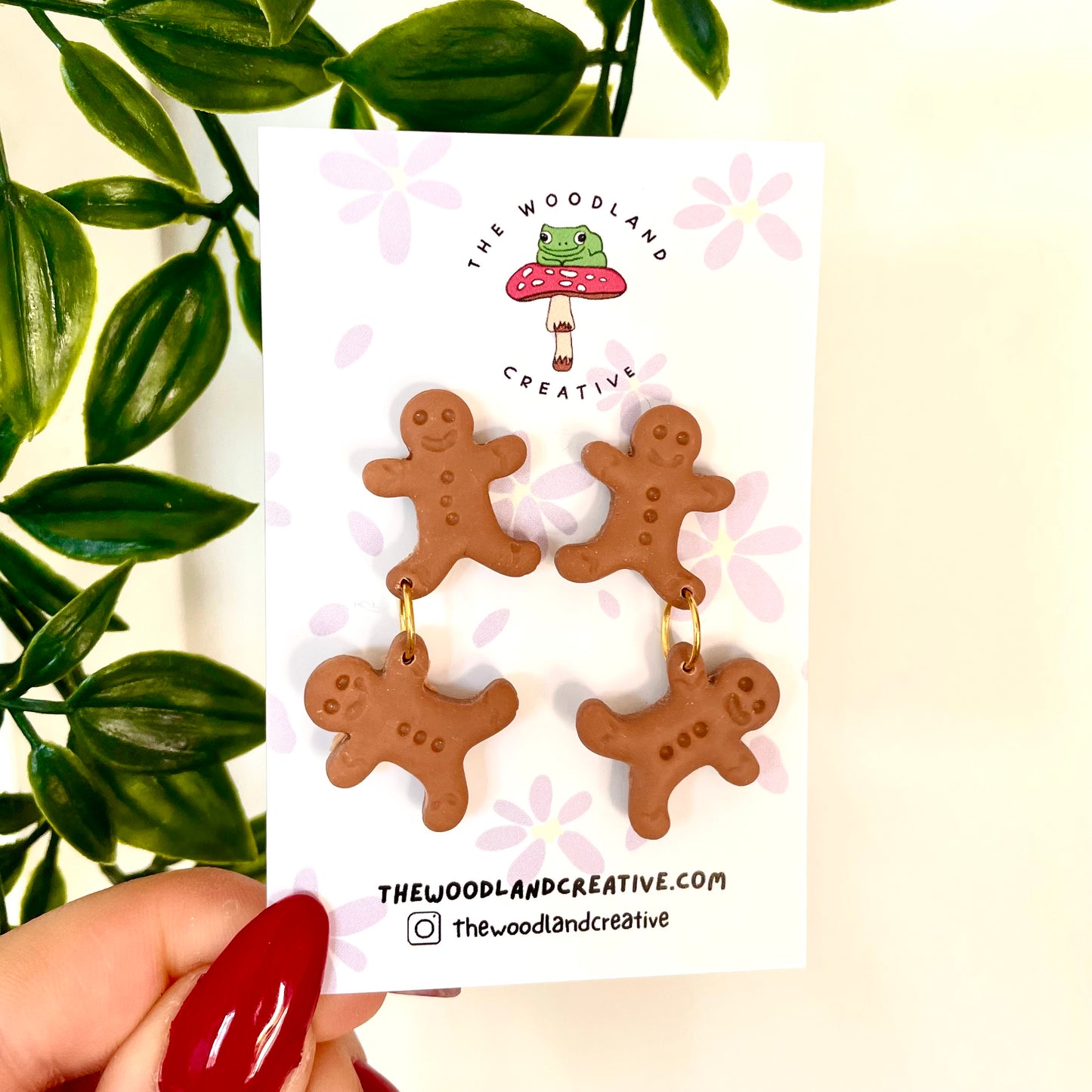Silly Gingerbread Men handmade polymer clay earrings