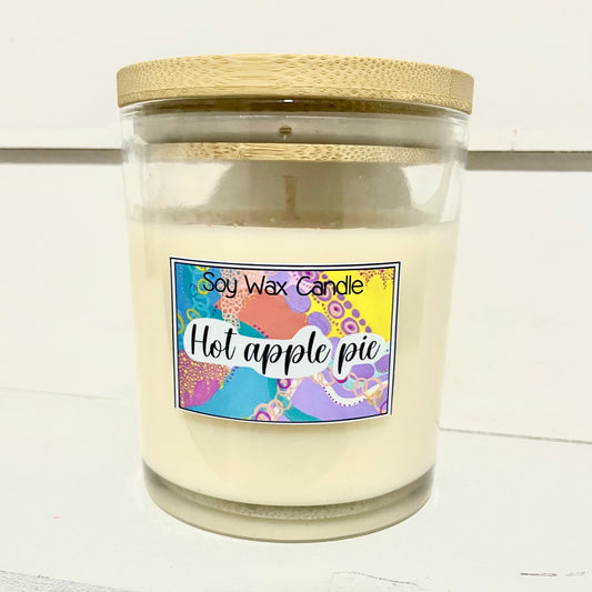 Hot apple pie  handmade soy candle