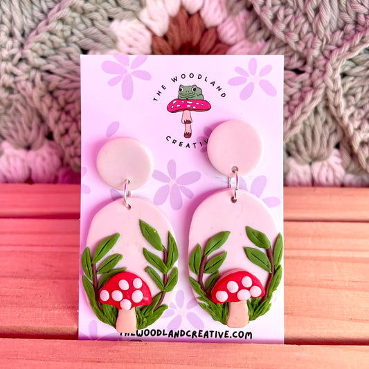 Mushroom Woodland Dangle Earrings