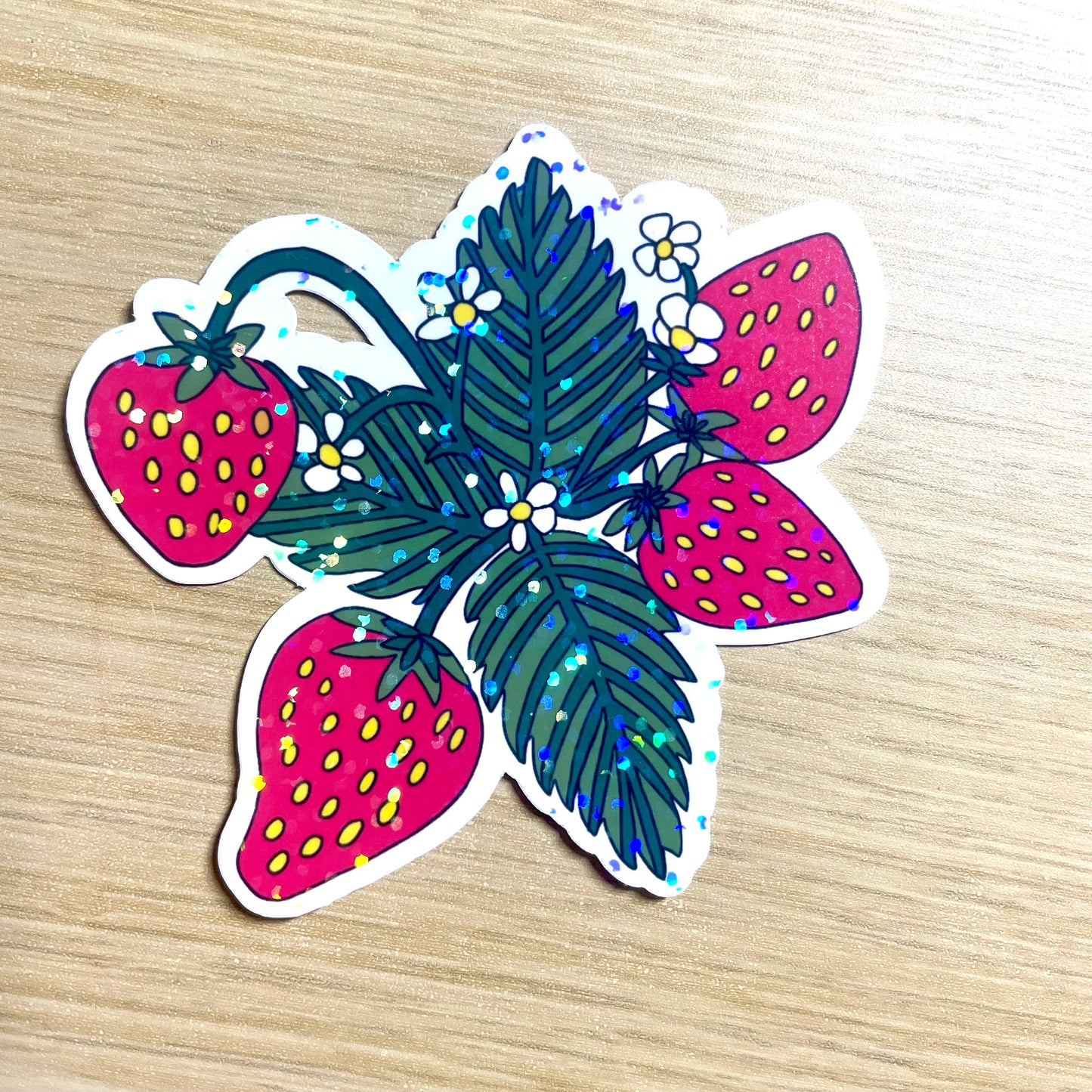 Strawberry digitally designed sticker
