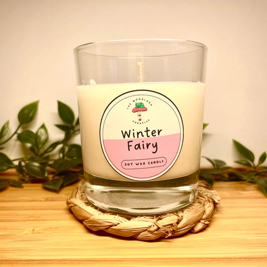Winter fairy handmade soy candle