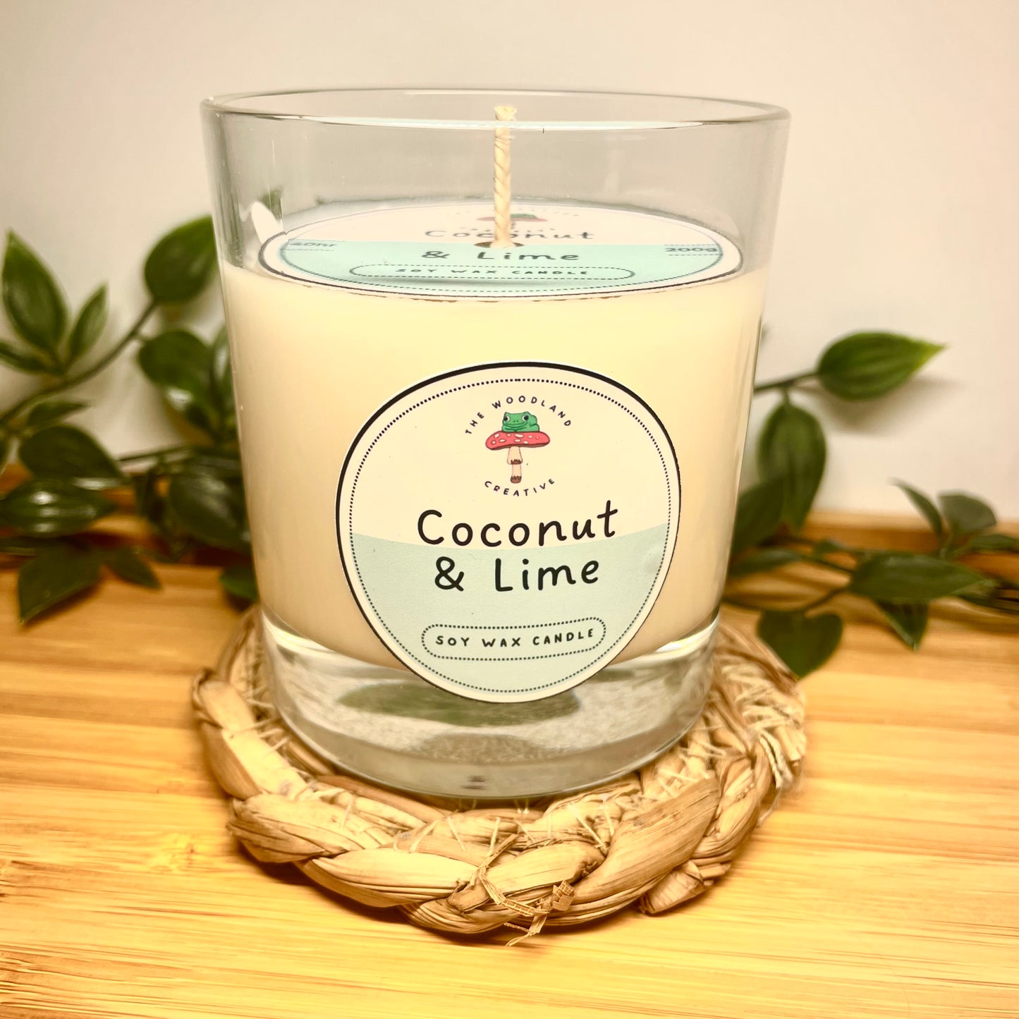 Coconut & lime handmade soy candle