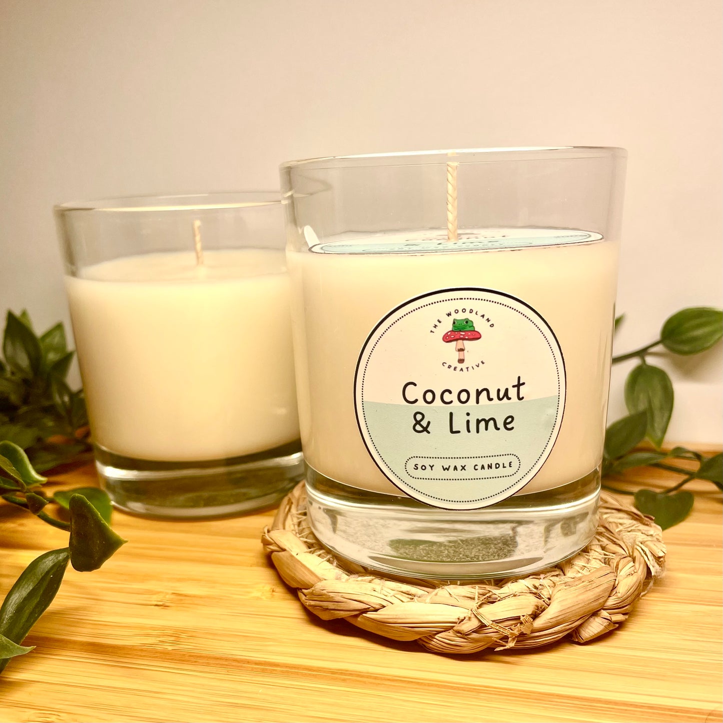 Coconut & lime handmade soy candle