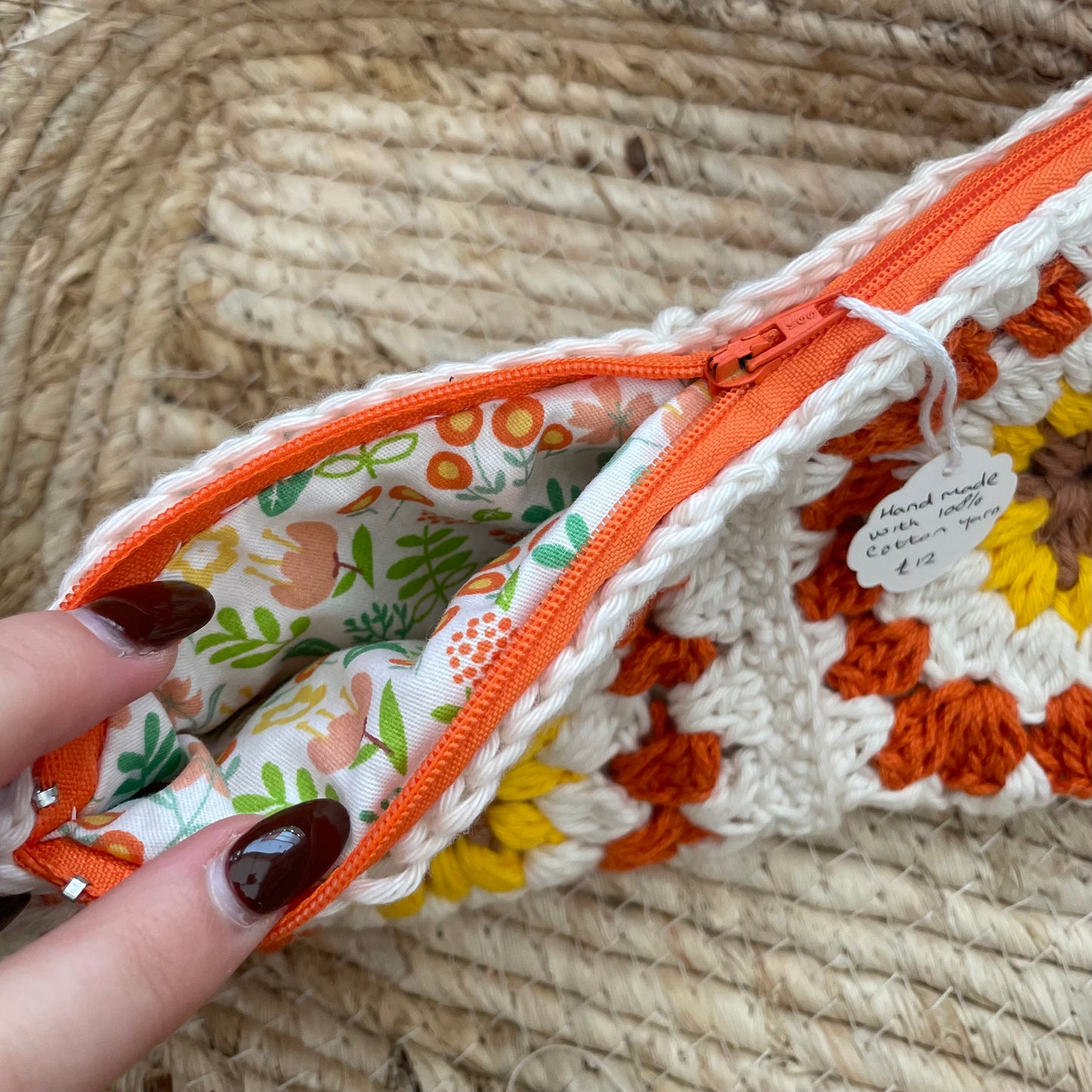 Handmade crochet pencil pouch