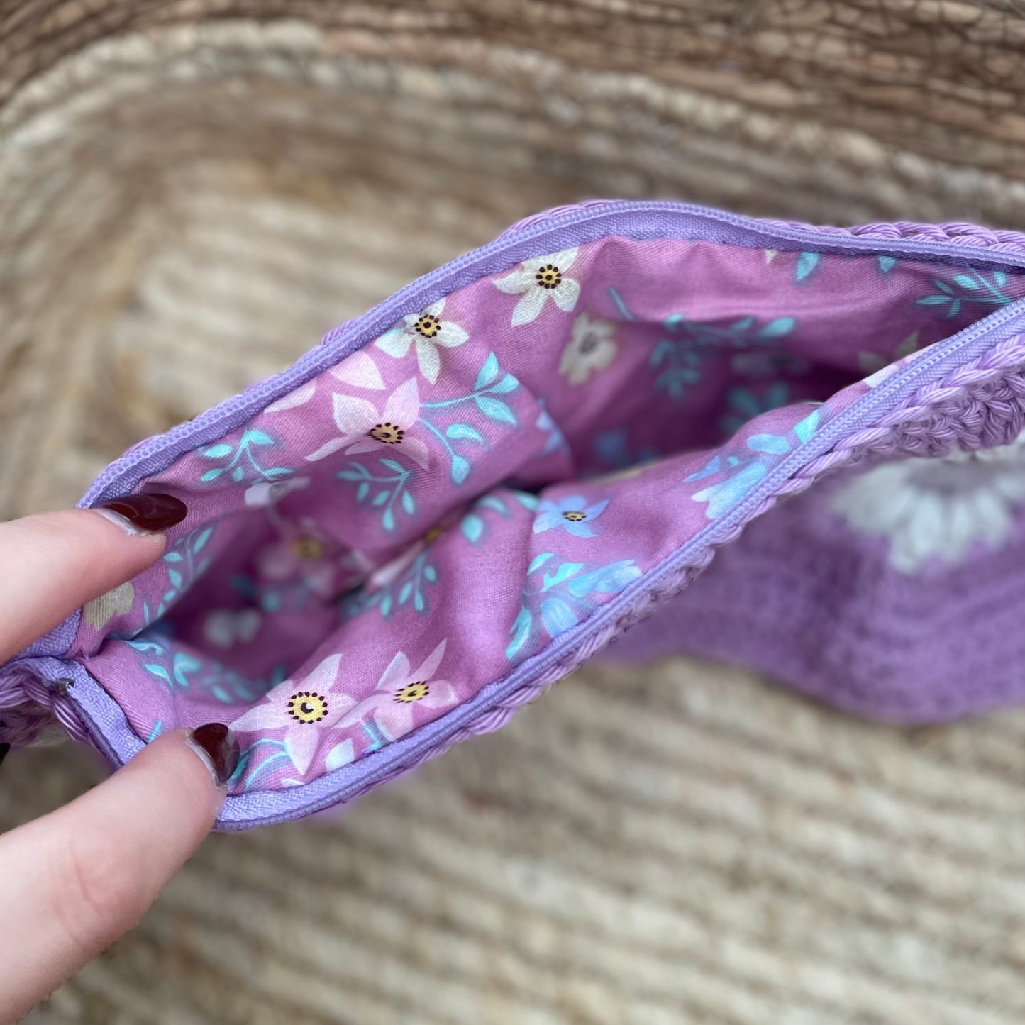 Handmade crochet pencil pouch