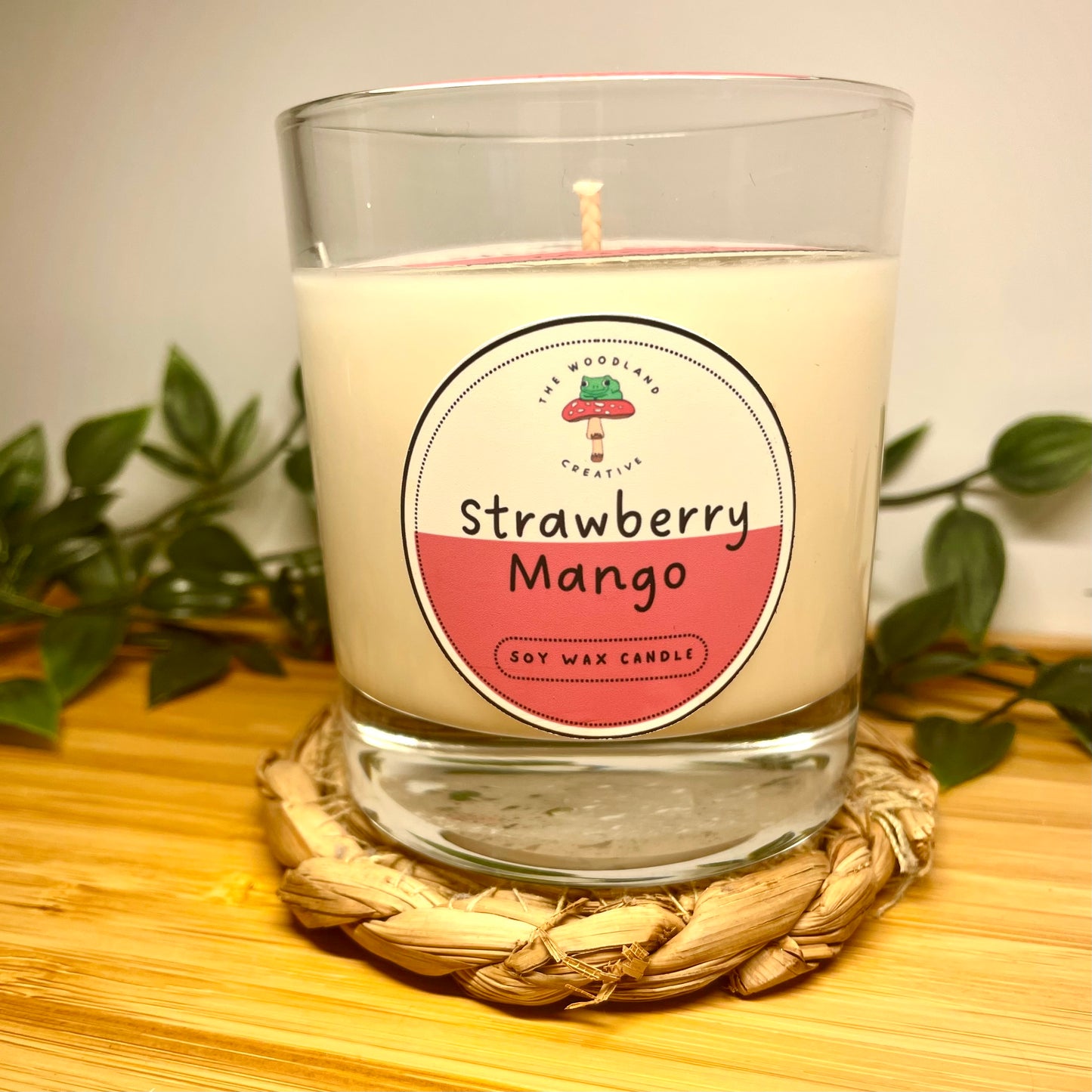 Strawberry mango handmade soy candle