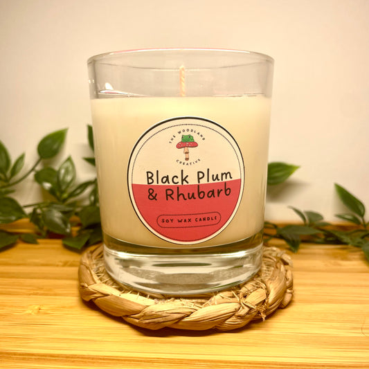 Black plum & Rhubarb handmade soy candle