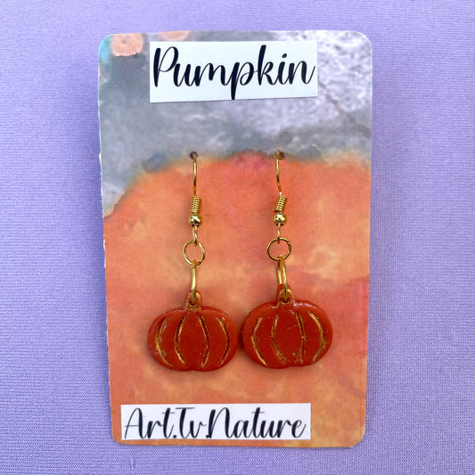Pumpkin polymer clay earrings