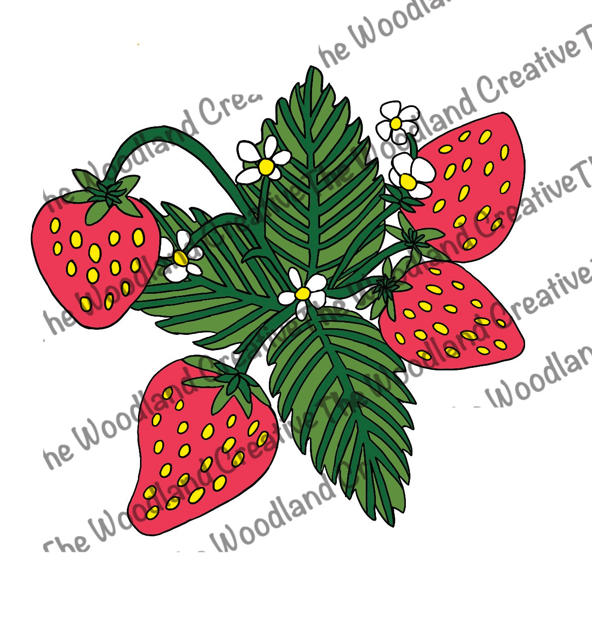 Strawberry digitally designed vinyl sticker
